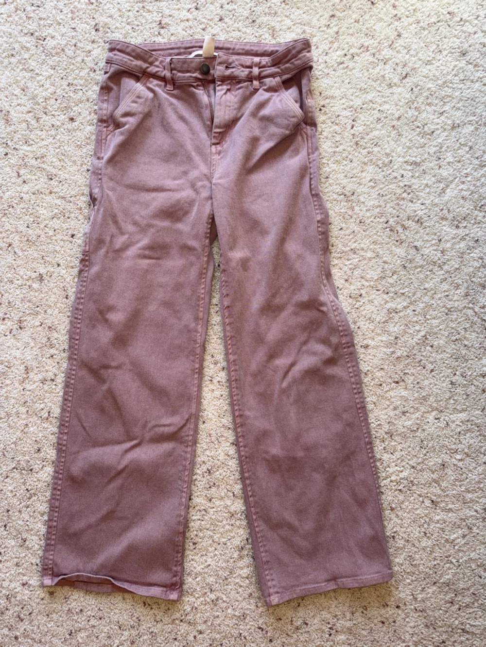 Treasure and Bond - Mauve High-Waist Pants Wide Leg Pants